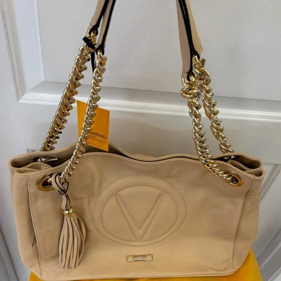 NWT Valentino by Mario Valentino Verra Signature Leather Tote Bag - Picture 1 of 13